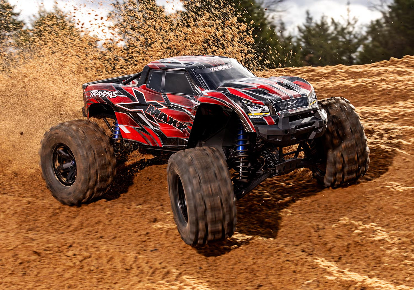 77096-4-RED X-MAXX 8s Monster Truck with Belted tires