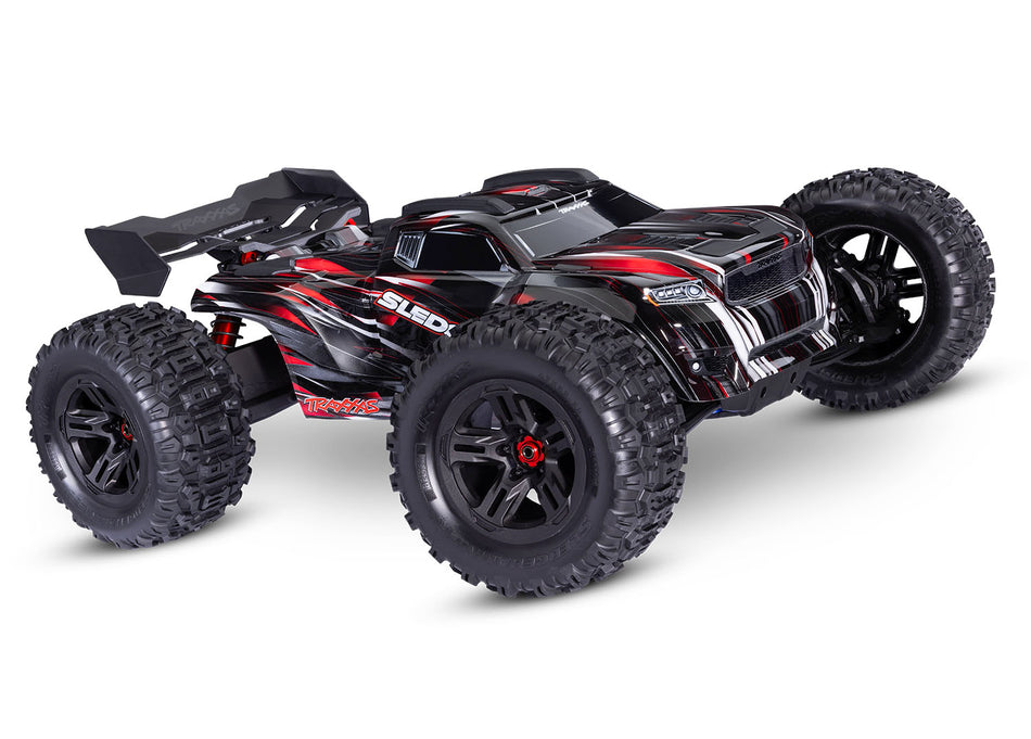 95096-4 Sledge® 1/8 scale 4WD brushless monster truck Belted Tires Red