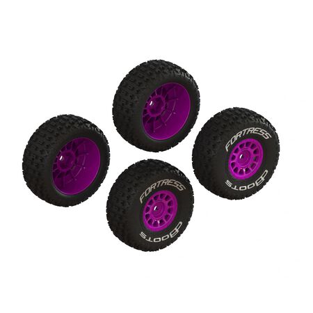 dBoots 'FORTRESS' Tire Set Glued (Purple) (2 Pairs)