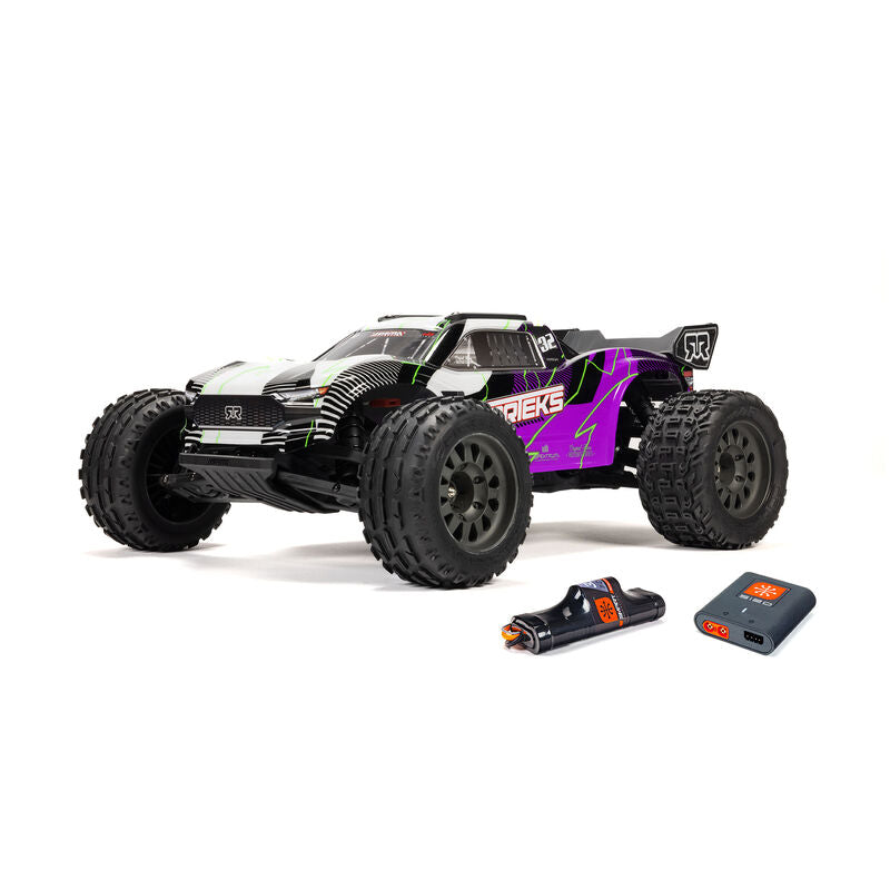 ARRMA 1/10 VORTEKS MEGA 550 2WD Stadium Truck RTR with Battery & Charger, Purple