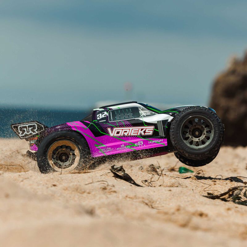 ARRMA 1/10 VORTEKS MEGA 550 2WD Stadium Truck RTR with Battery & Charger, Purple