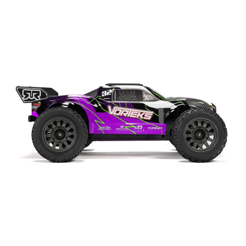 ARRMA 1/10 VORTEKS MEGA 550 2WD Stadium Truck RTR with Battery & Charger, Purple