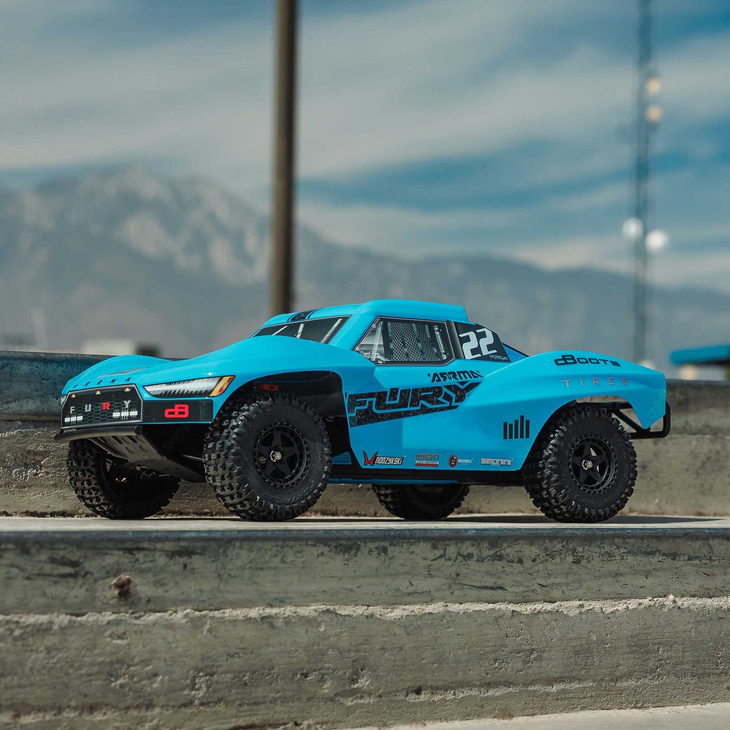 ARRMA 1/10 FURY MEGA 550 2WD Short Course Truck RTR with Battery & Charger, Blue