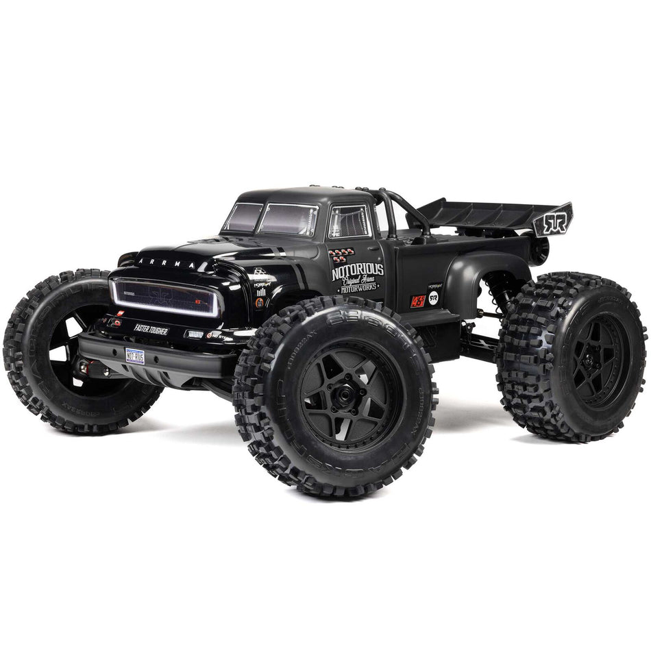 1/8 NOTORIOUS 6S V6 4X4 BLX Brushless Stunt Truck RTR, Black