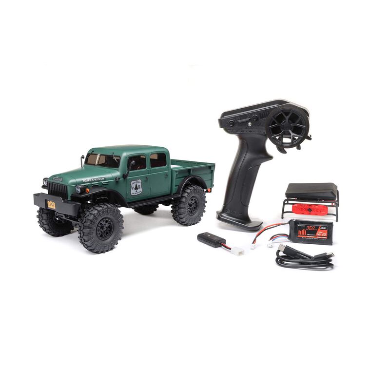 SCX24 40's 4 Door Dodge Power Wagon, Green: 1/24 4WD-RTR