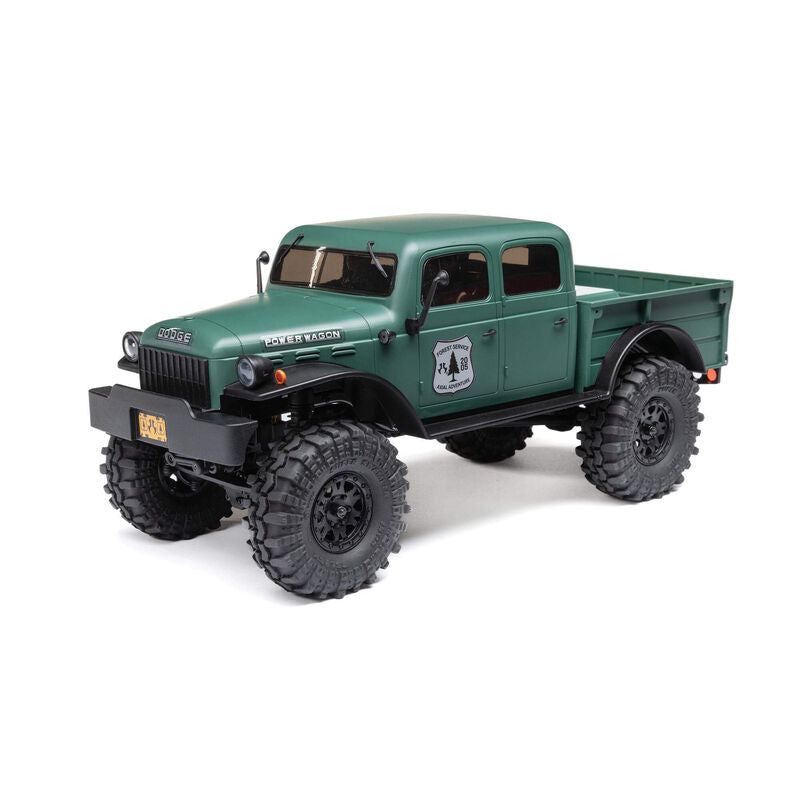 SCX24 40's 4 Door Dodge Power Wagon, Green: 1/24 4WD-RTR