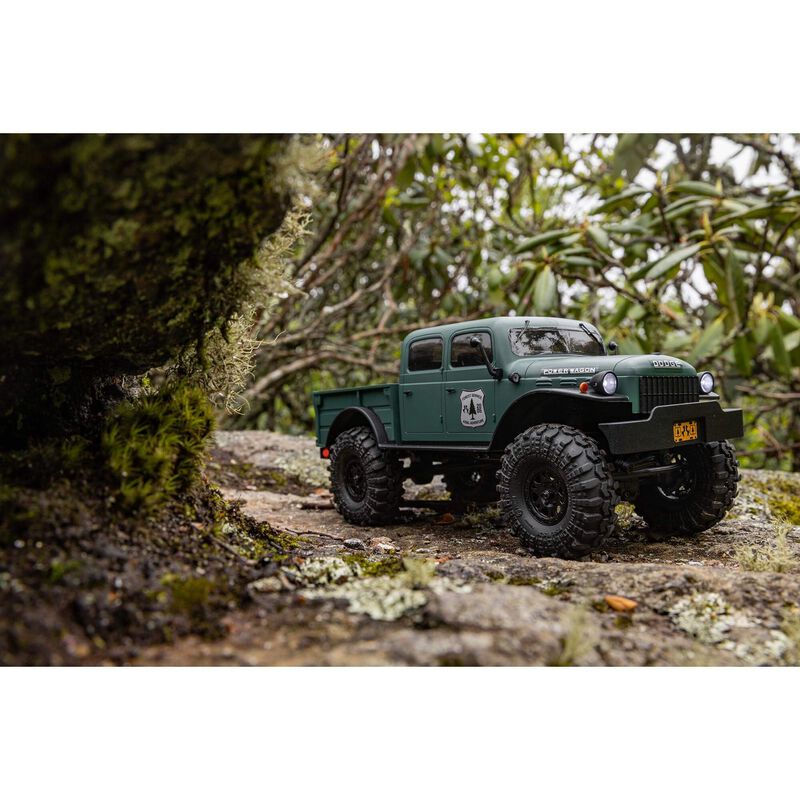 SCX24 40's 4 Door Dodge Power Wagon, Green: 1/24 4WD-RTR