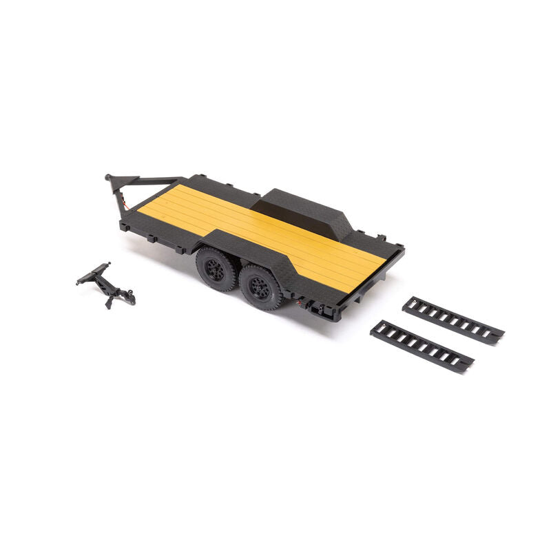 SCX24  1/24th Scale Flat Bed Vehicle Trailer with LED Taillights