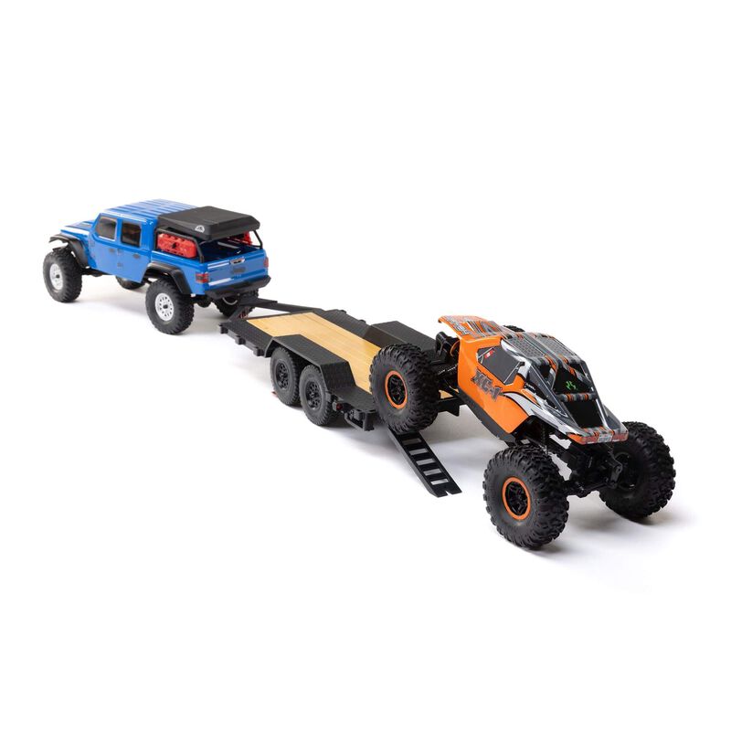 SCX24  1/24th Scale Flat Bed Vehicle Trailer with LED Taillights