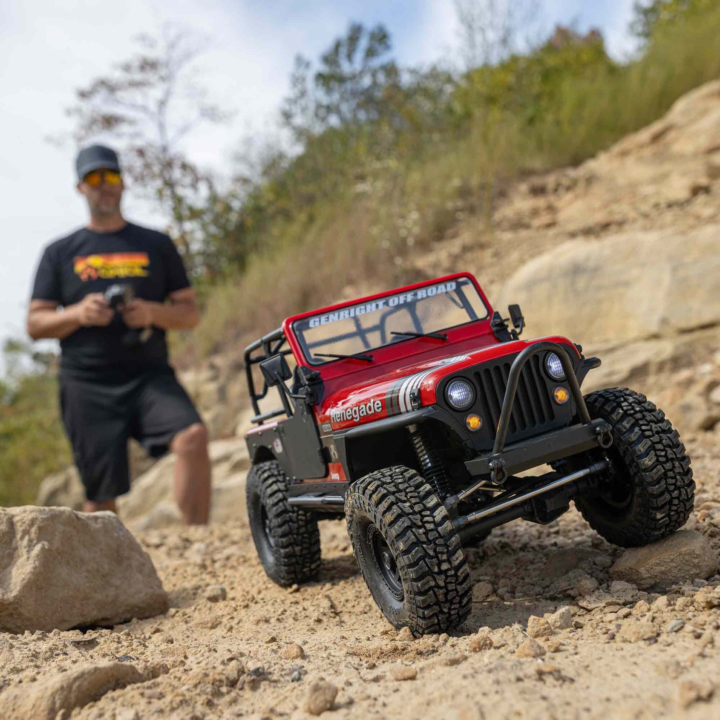 Axial 1/10 SCX10 III Jeep CJ-7 4WD Brushed RTR, Red