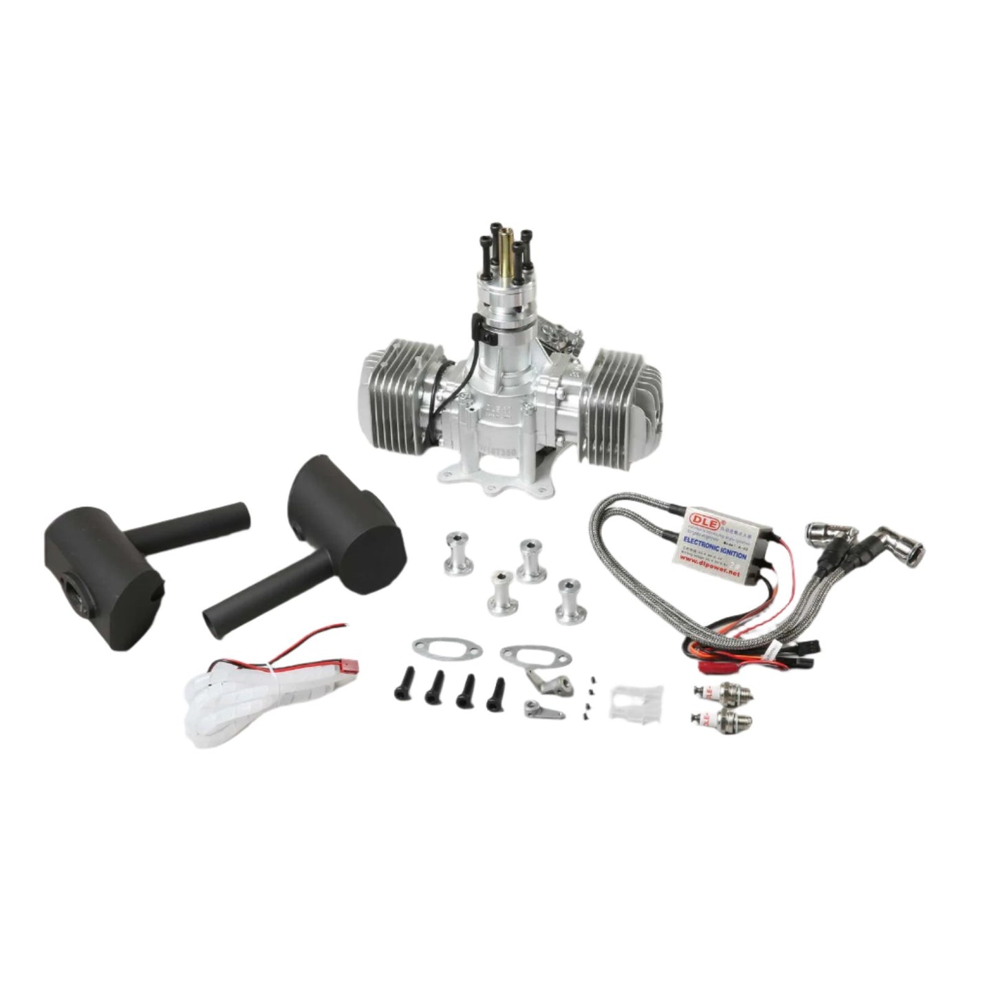 DLE-60 60cc Twin Gas Engine with Electronic Ignition and Mufflers