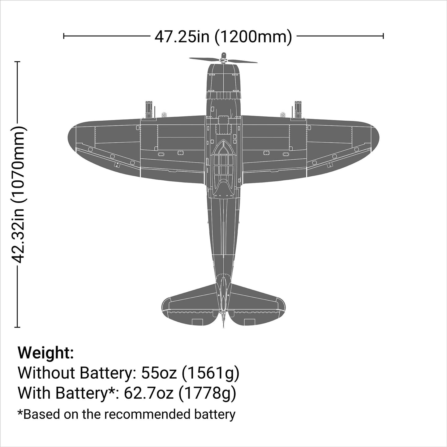 P-47 Razorback 1.2m BNF Basic with AS3X & SAFE Select