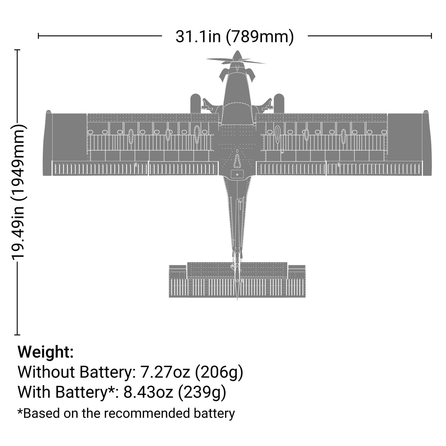 Micro DRACO RC Plane 800mm BNF Basic