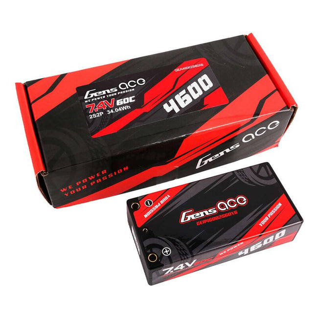 4600mAh 2S 7.4V 60C Shorty: 4mm Bullet