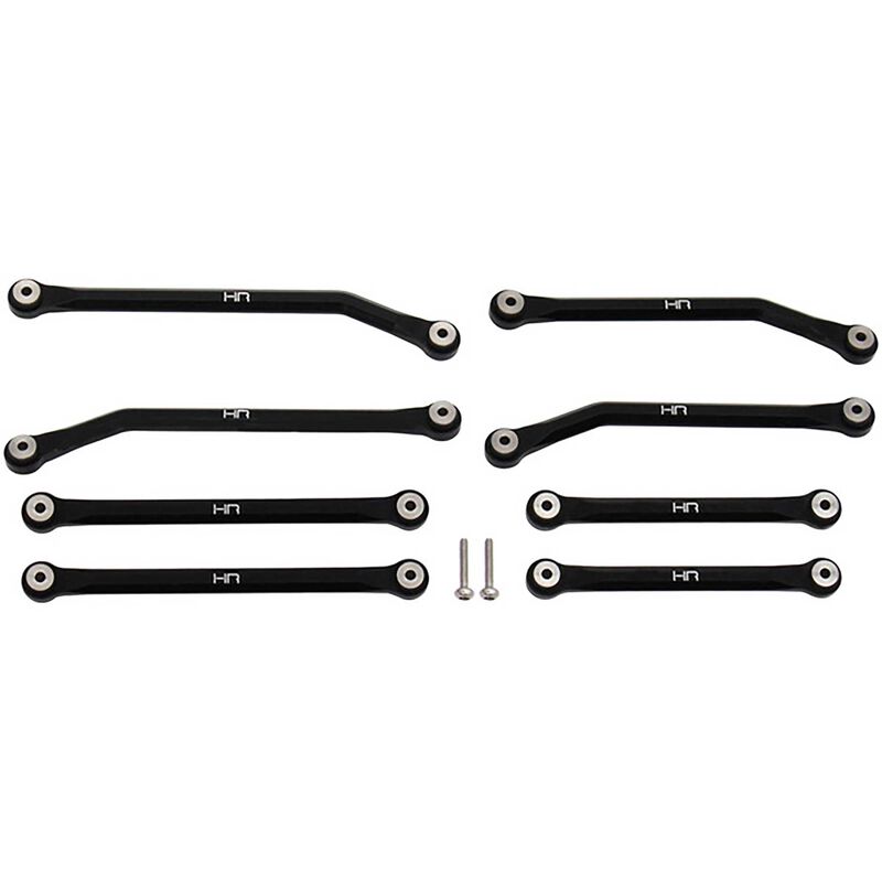 Hot Racing Aluminum High Clearance 4 Link Set for 5.26 (133.7mm) Wheelbase: SCX24 C10, JLU, Bronco