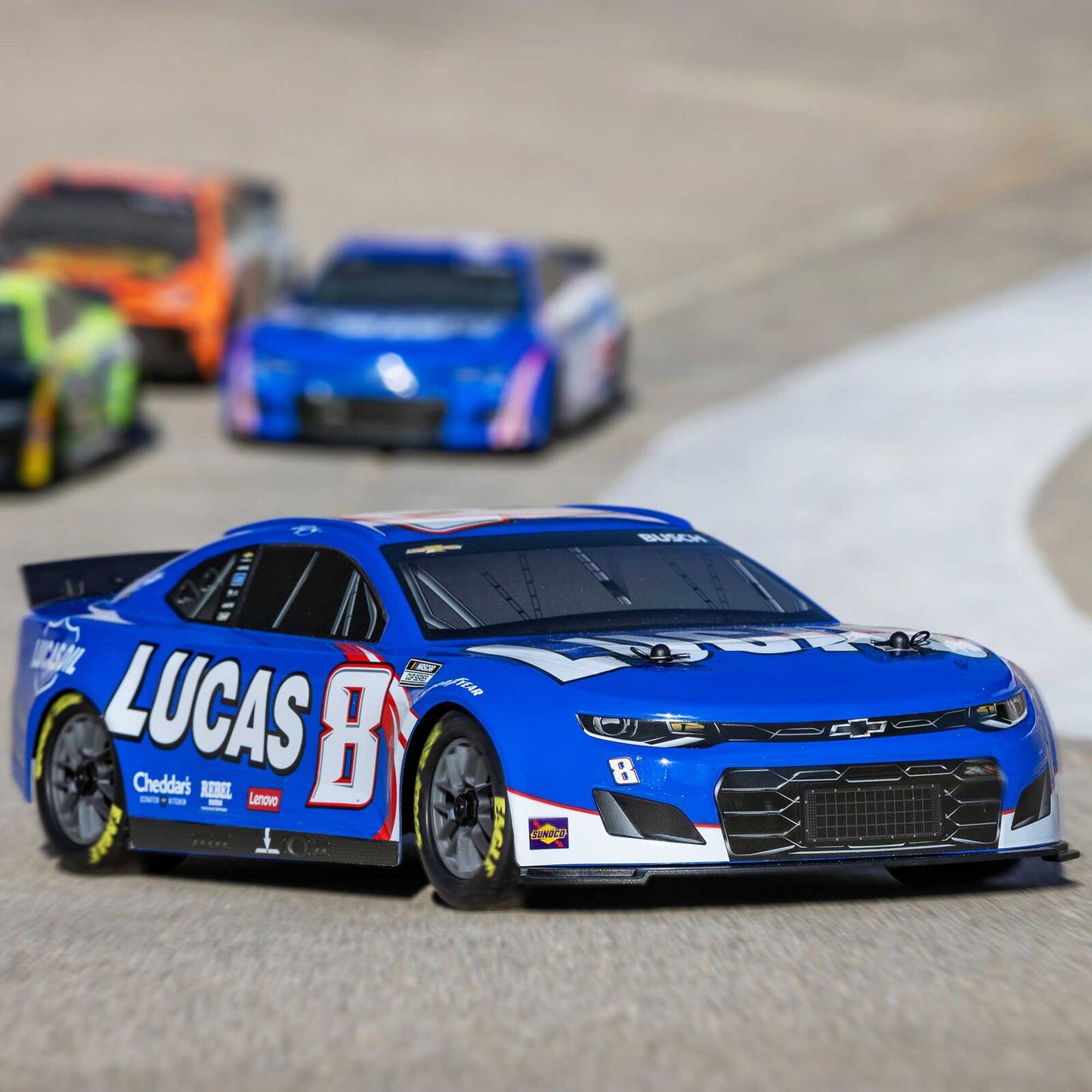 Losi 1/12 NASCAR AWD RC Racecar, Kyle Busch No. 8 Lucas Oil 2024 Chevrolet ZL1 Camaro