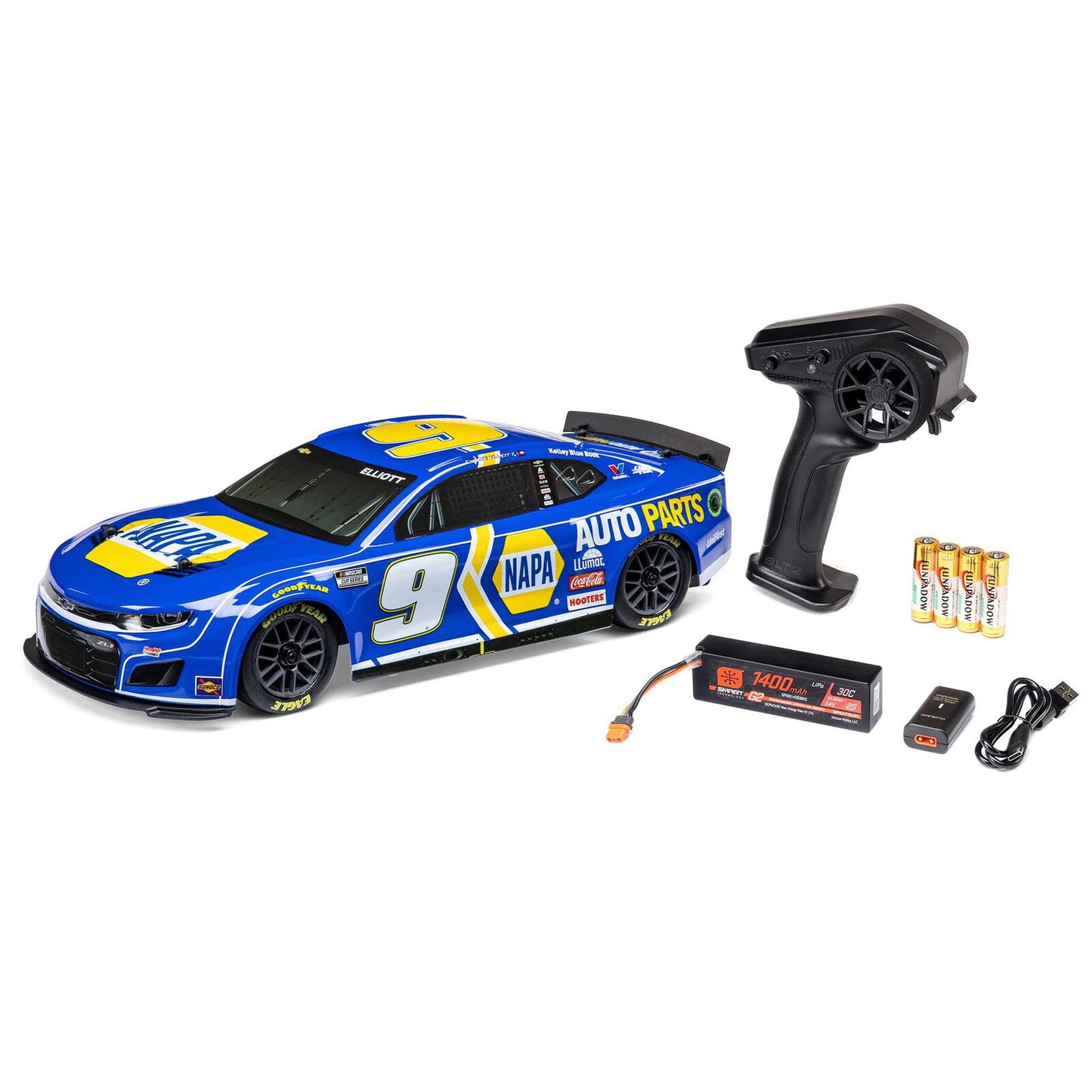 Losi 1/12 NASCAR AWD RC Racecar, Chase Elliott No. 9 NAPA 2024 Chevrolet ZL1 Camaro