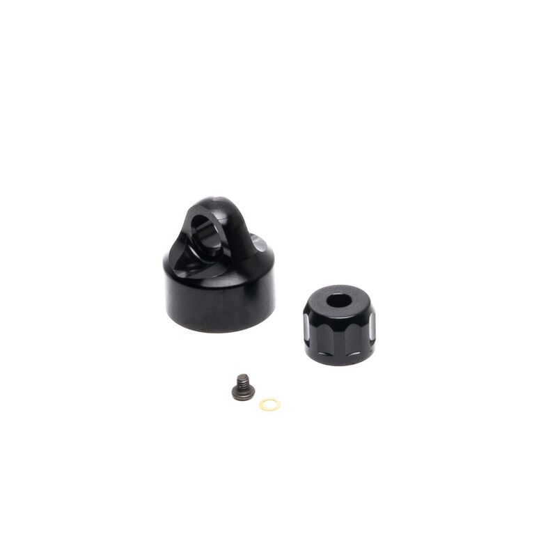 Losi Shock Cap Set, Aluminum, Black: Promoto-MX