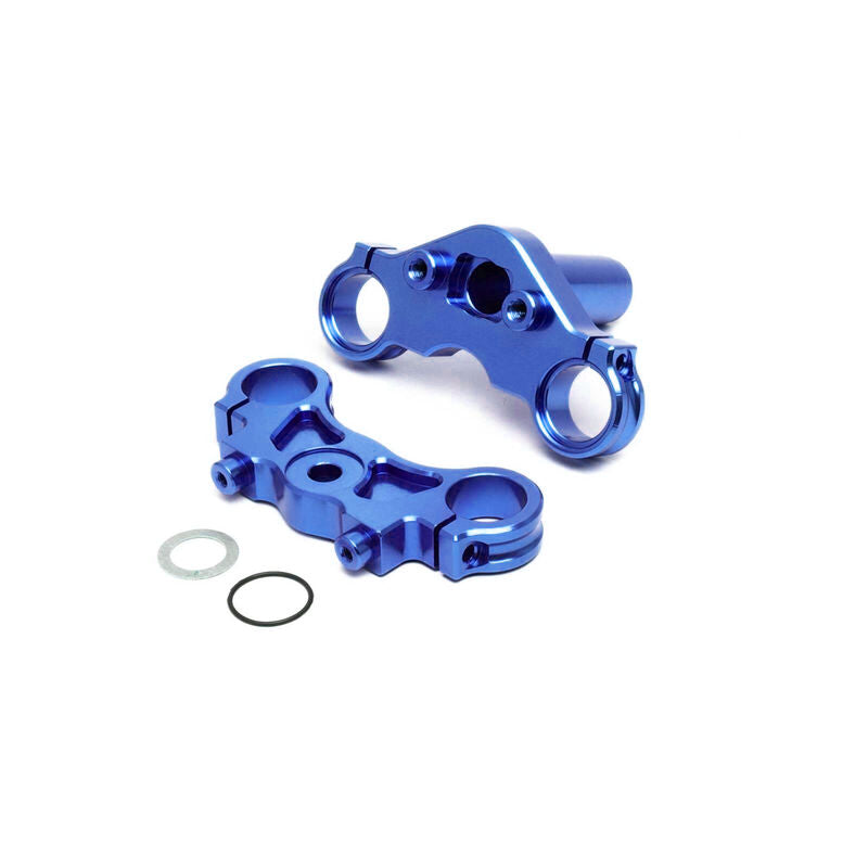 Losi Promoto Aluminum Triple Clamp Set, Blue: PM-MX