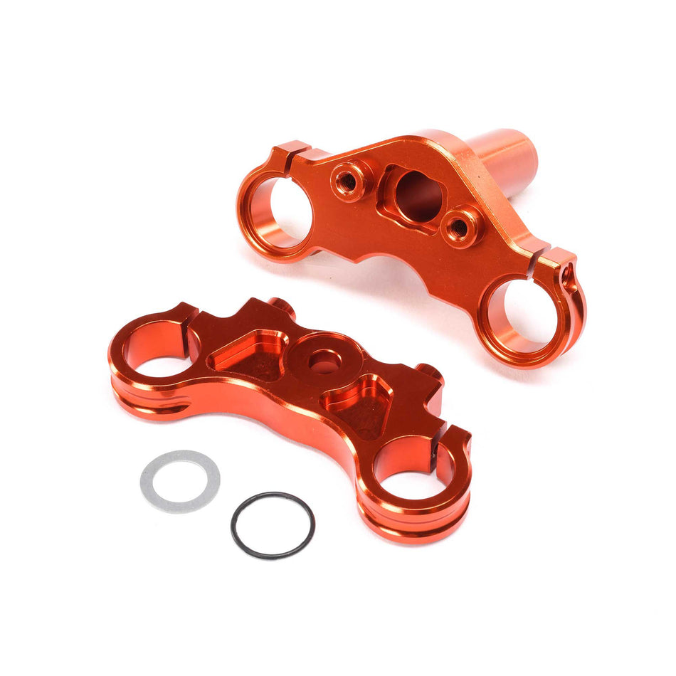 Aluminum Triple Clamp Set, Orange: PM-MX