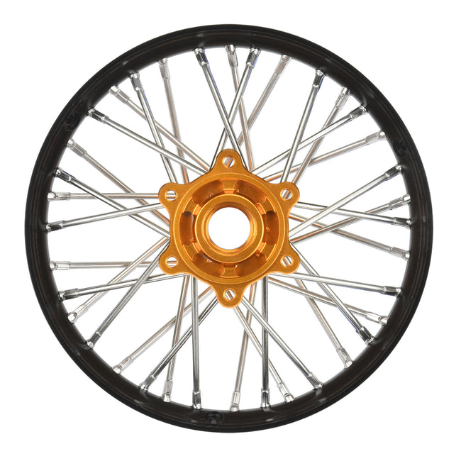 Losi 1/4 Pro-Spec Aluminum V2 Bead Rear Wheel, Assembled, Black/Gold: Promoto-MX