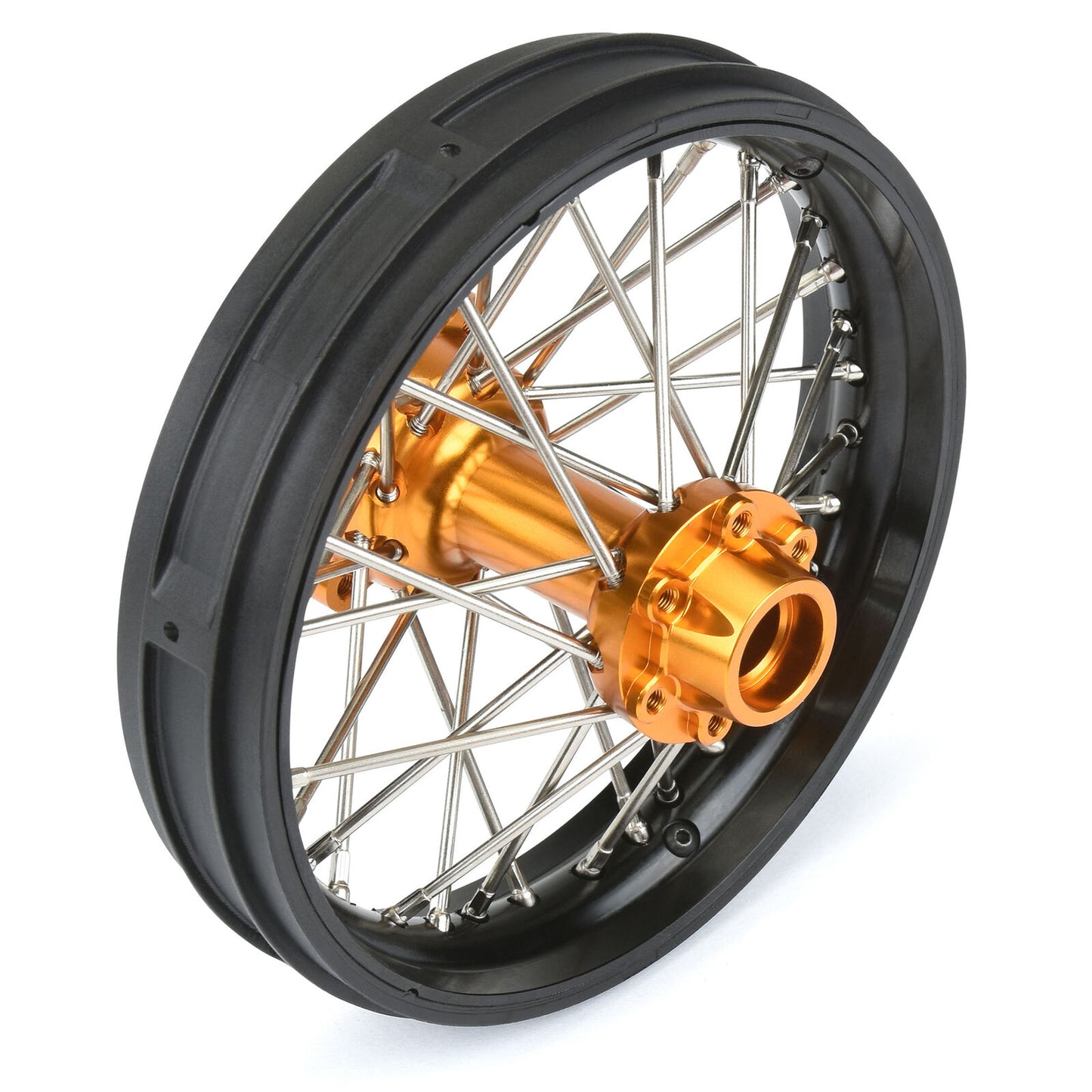 Losi 1/4 Pro-Spec Aluminum V2 Bead Rear Wheel, Assembled, Black/Gold: Promoto-MX