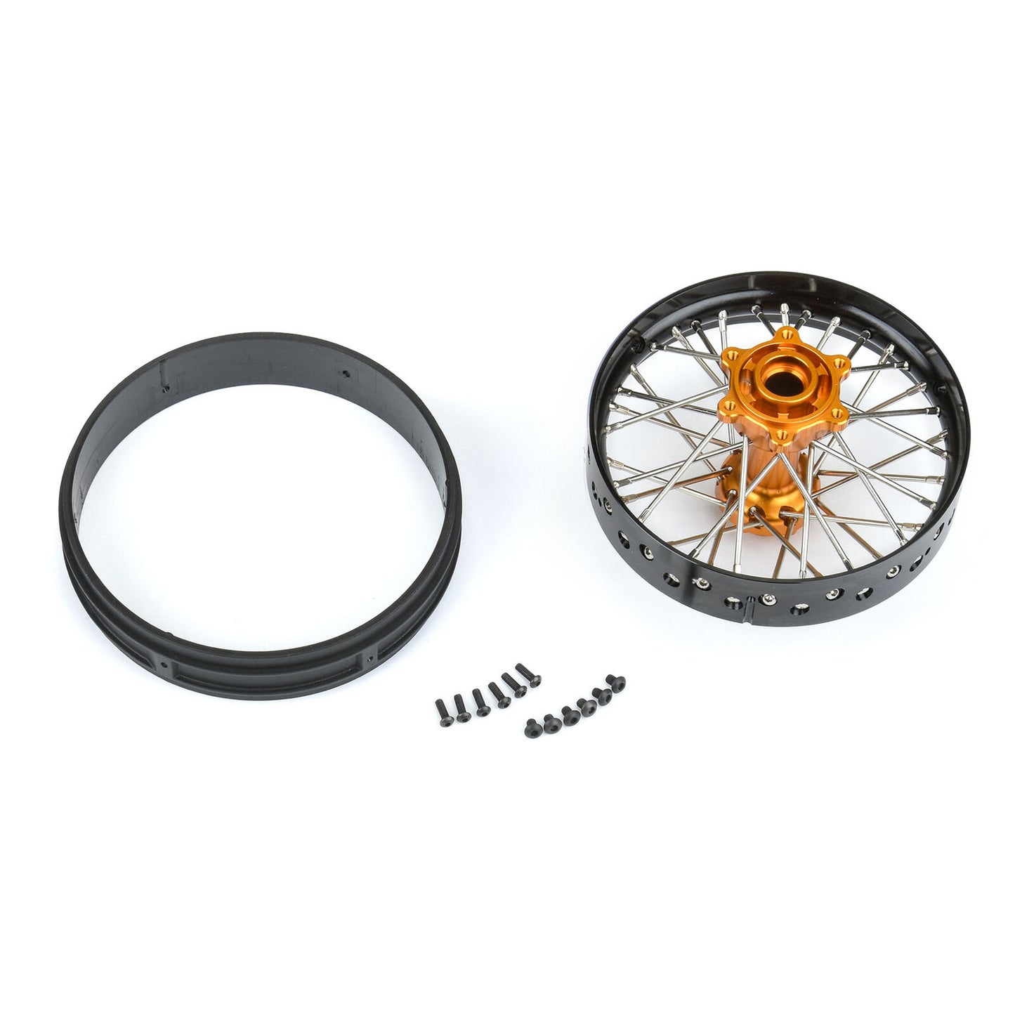 Losi 1/4 Pro-Spec Aluminum V2 Bead Rear Wheel, Assembled, Black/Gold: Promoto-MX