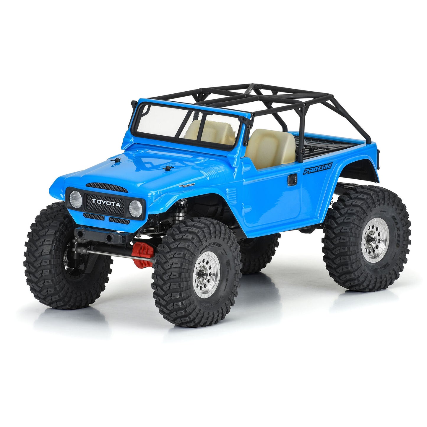 1979 Toyota Land Cruiser FJ40 Clear Body with Trail Cage & Scale Molded Accessories for 12.3"" (313mm) Wheelbase Scale Crawlers