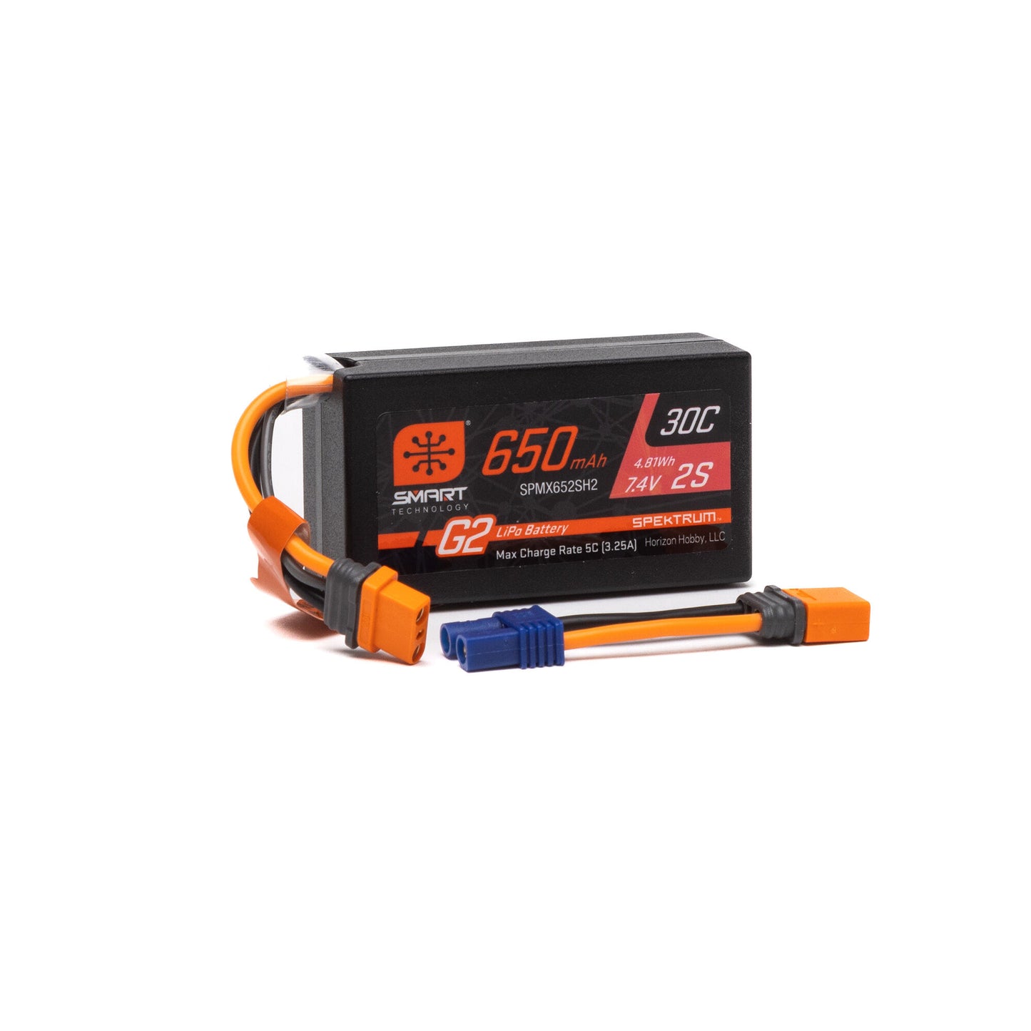 650mAh 2S 7.4V Smart G2 30C LiPo; IC2