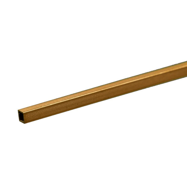 Square Brass Tube: 1/8" OD x 0.014" Wall x 12" Long