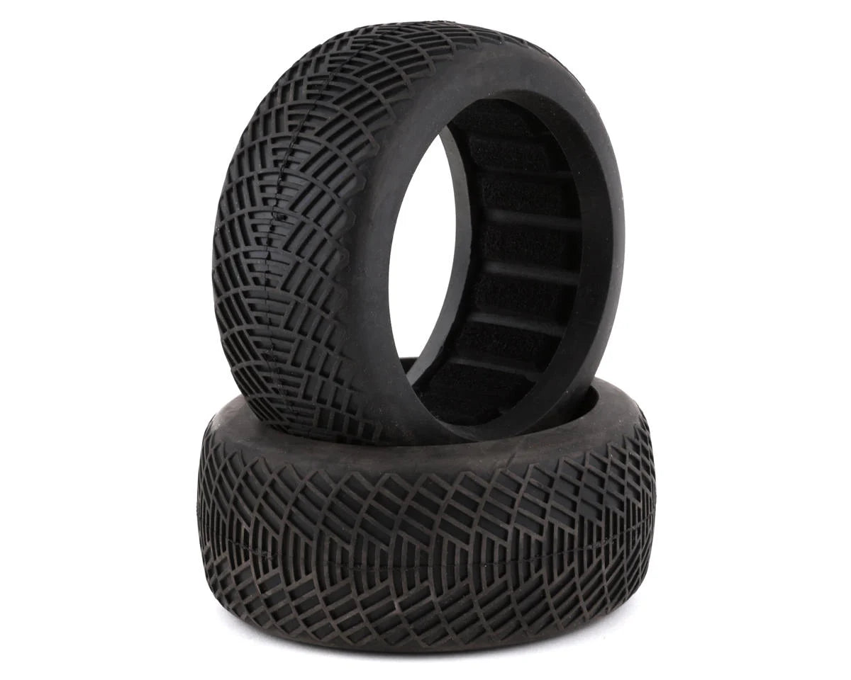 Raw Speed RC Radar 1/8 Buggy Pre-Mounted Tires (White) (2) (Soft - Long Wear)