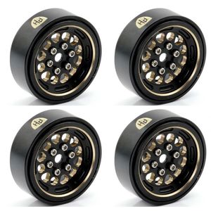 1.0" Black Brass Beadlock Crawler Wheels, for, 1/24 Axial SCX24