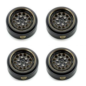 1.0" Black Brass Beadlock Crawler Wheels, for, 1/24 Axial SCX24