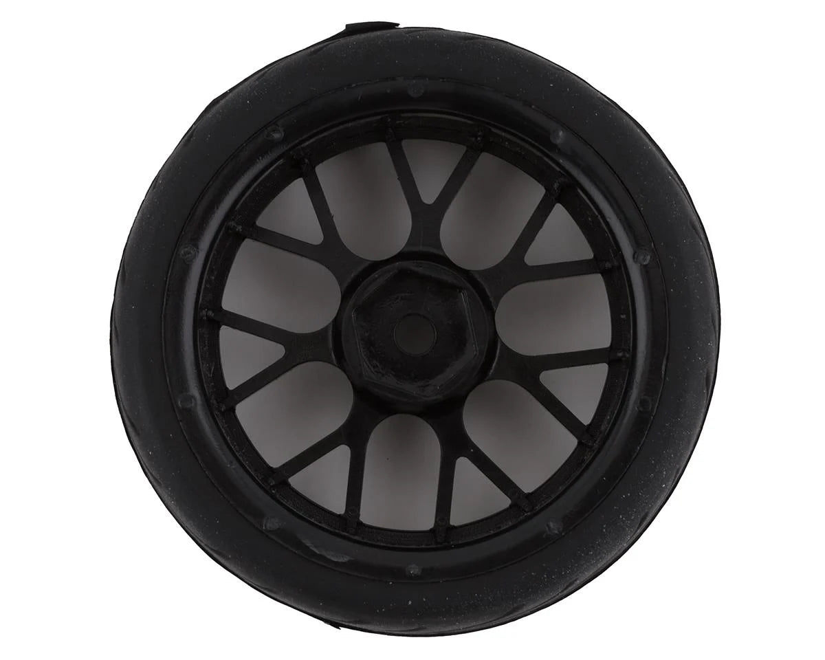 Yeah Racing Spec T Pre-Mounted On-Road Touring Tires w/CS Wheels (Black) (4)