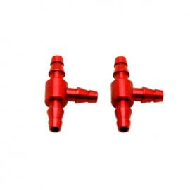 Secraft Aluminum Fuel T-Fittings Red