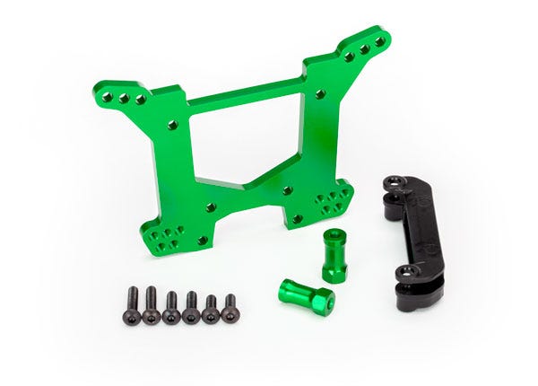 6738G Shock tower, rear, 7075-T6 aluminum green