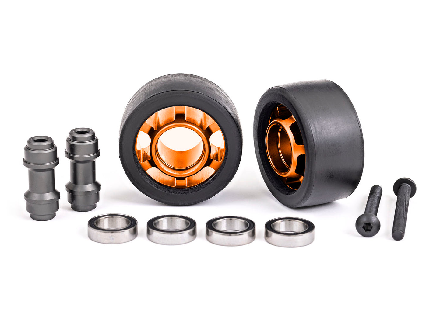 7775T Wheels, wheelie bar Aluminum Orange