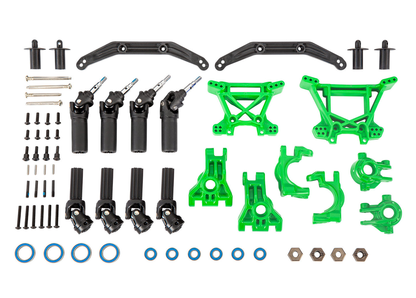 9080G Driveline & Suspension Rustler 4x4 Upgrade Kit, green