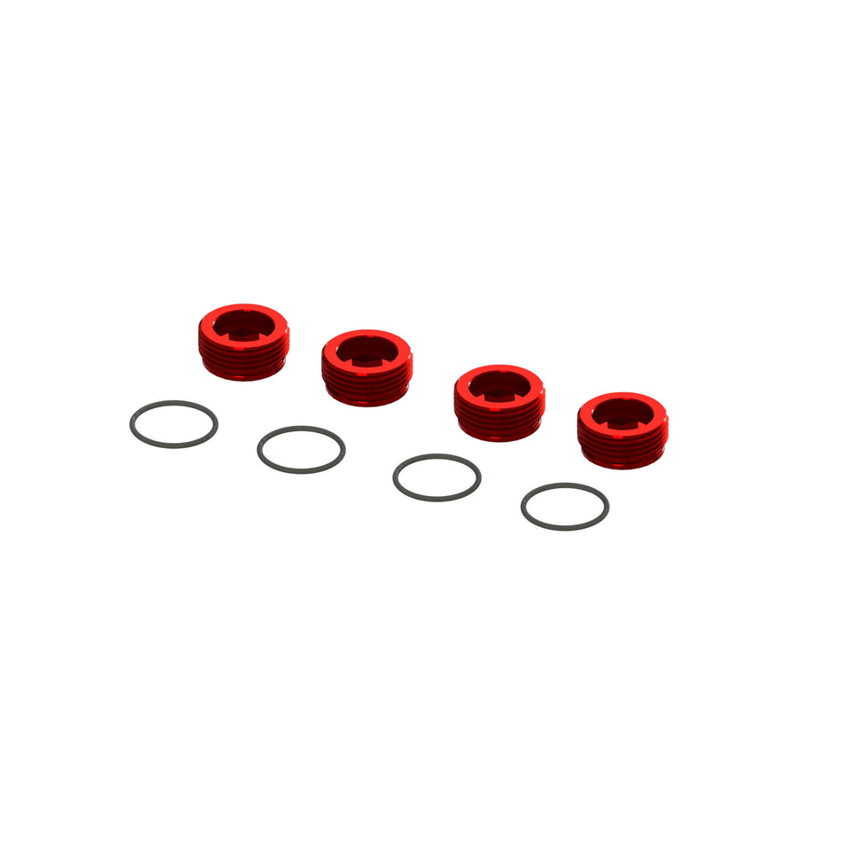 ARA320467 Aluminum Front Hub Nut Red (4)