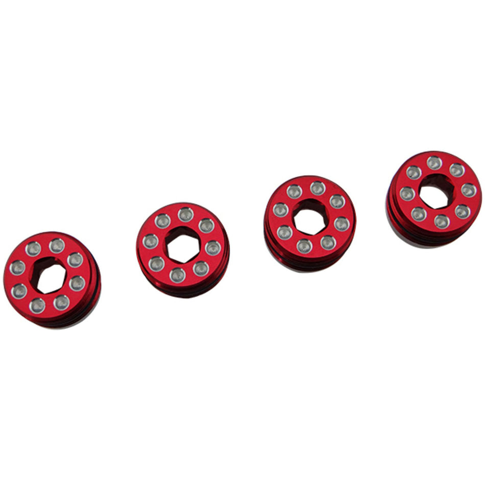 Hot Racing Arrma 1/8 Aluminum Delrin Cap Hub Nut (Red)