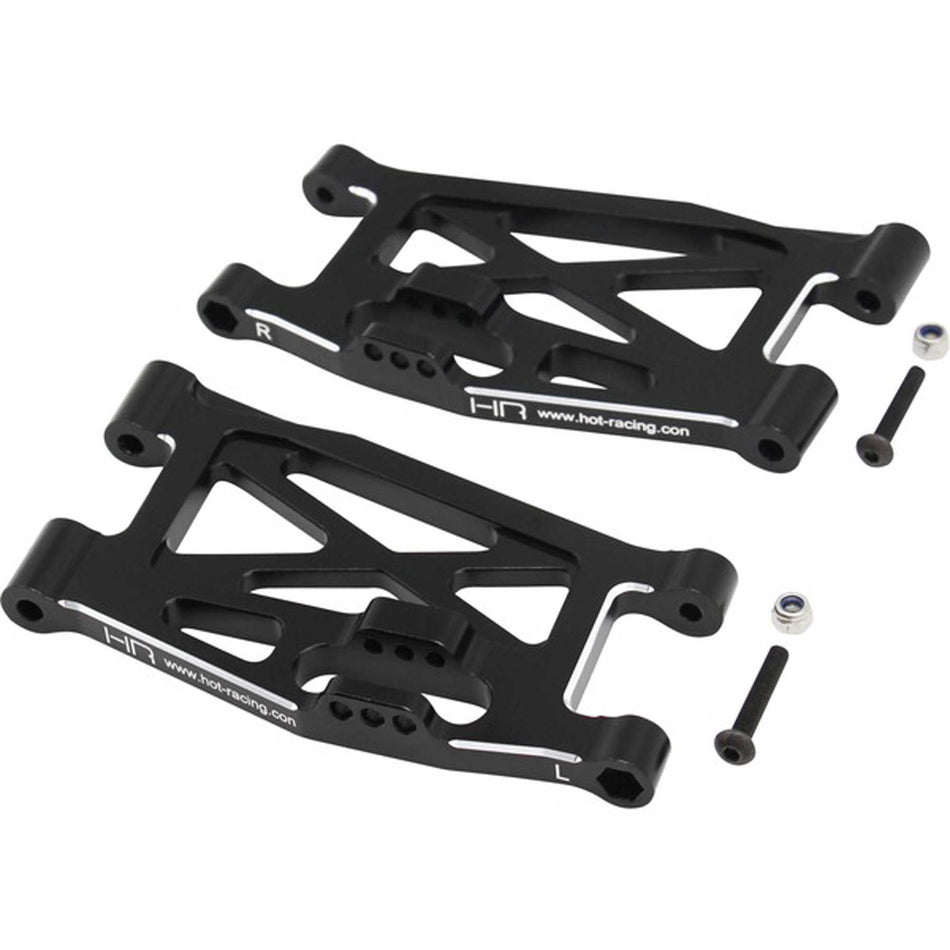 Hot Racing Super Rock Rey Aluminum Lower Front Suspension Arm Set (Black) (2)