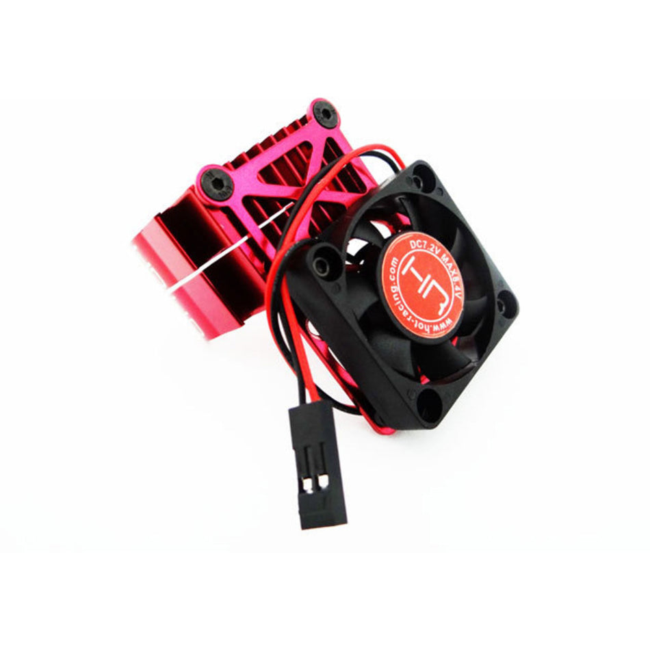 Hot Racing Clip-On Two-Piece Motor Heat Sink w/Fan (Red)