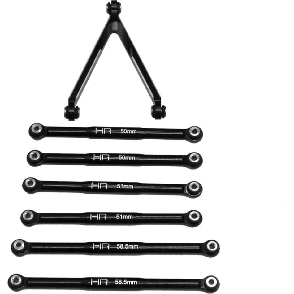 Hot Racing Aluminum Link LWB Set for 5.26 (133.7mm) Wheelbase: SCX24 C10, JLU