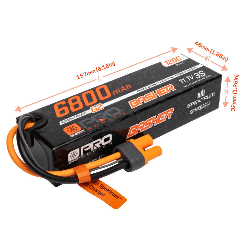 6800mAh 3S 11.1V Smart Pro Basher LiPo 120C; IC5