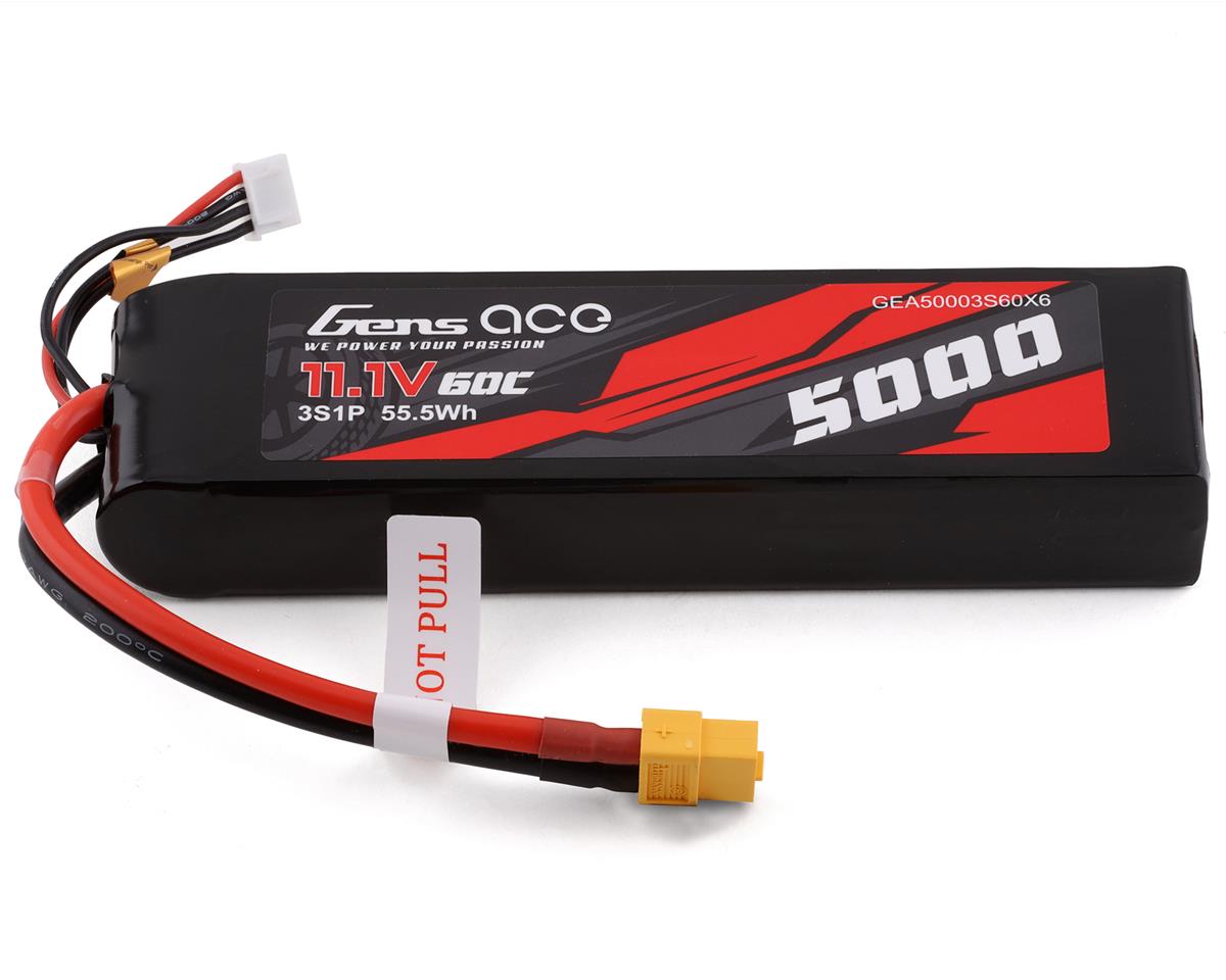 Gens Ace 11.1V 60C 3S 5000mAh Lipo Battery Pack With XT60 Plug