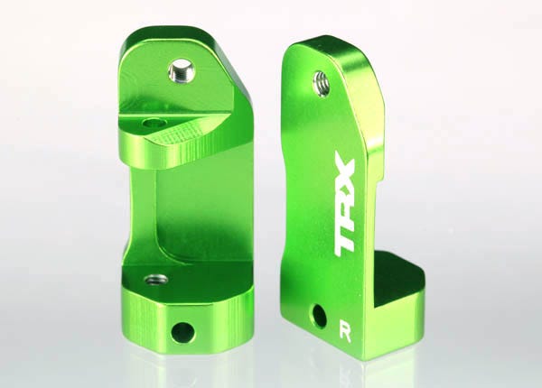 3632G Caster blocks, 30-degree, Green-anodized 6061-T6 aluminum