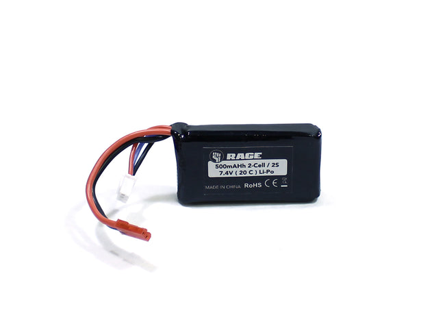 7.4V 2S 500mAh 20C Lipo Battery with JST